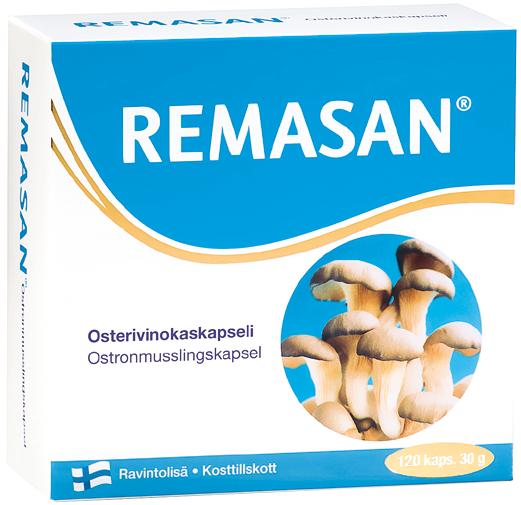 REMASAN Osterivinokaskapseli. Ravitsemuksellinen apu syyliin ja molluskoihin koko perheelle.