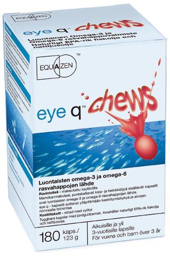 EYE Q TAI EYE Q CHEWS Eye q -kapselit sisältävät EPA-,