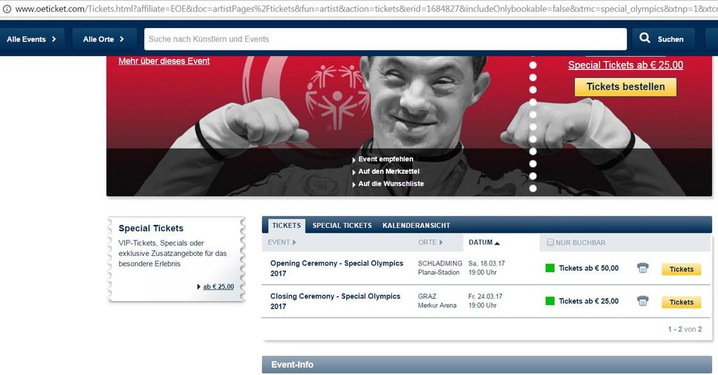 Avajais / päättäjäislippujen osto Voit ostaa liput paikallisesta lippupalvelusta klikkaamalla esim saamaasi sähköpostin linkkiä, jolloin aukeaa alla oleva web-sivu Kun