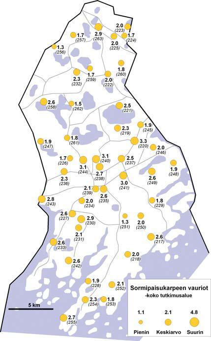 Liite 1. Ilmanlaadun bioindikaattoriseuranta Kirkkonummen kunnan alueella Kirkkonummen kunnan alueella sĳaitsi 47 havaintoalaa, joista 18 näytealalta kerä iin neulasnäy eet.