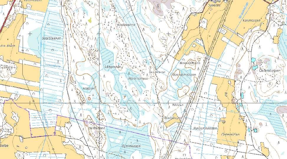 luontokohteet / Biotop med naturvärden Hundbackbergen Kvarnträsket Klubbkärrsbergen Vanha