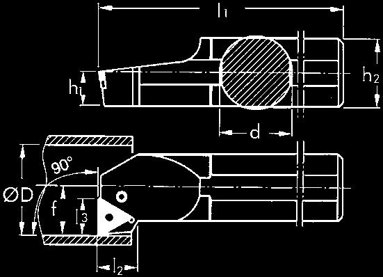 Sisäsorvaus teränpitimet Asetuskulma 90 -Tappikiinnitys -Negatiivinen kääntöterä SVJC d h1 h2 I1 I2 I3 f D Kääntöterä Tuote n:o R S 16 R PTFN-R/L 11 16 7,5 15 200 14 11 11 20 TN.