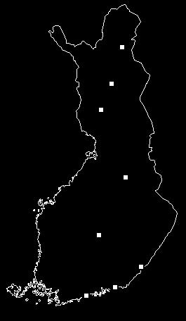 STUKilla on ilmanäytteiden kerääjiä kahdeksalla paikkakunnalla, jotka ilmenevät kuvasta 7.