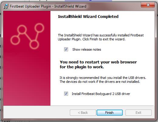 10 Seuraavaksi avautuvassa ikkunassa valitaan asennettavat ajurit. Valitse Install Firstbeat Bodyguard USB driver.