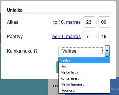 päättymisaikojen