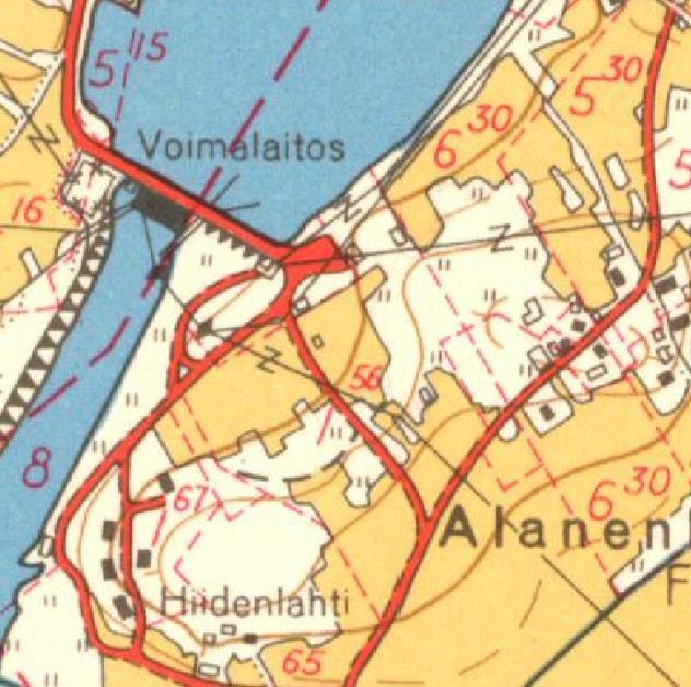 Kartassa tutkimuskohteen sijainti on ympyröity. Kartta: Maanmittauslaitos.