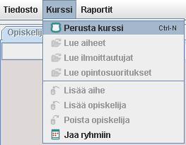 kuva 1: Kurssi Perusta kurssi kuva 2: Perusta kurssi- dialogi 3.