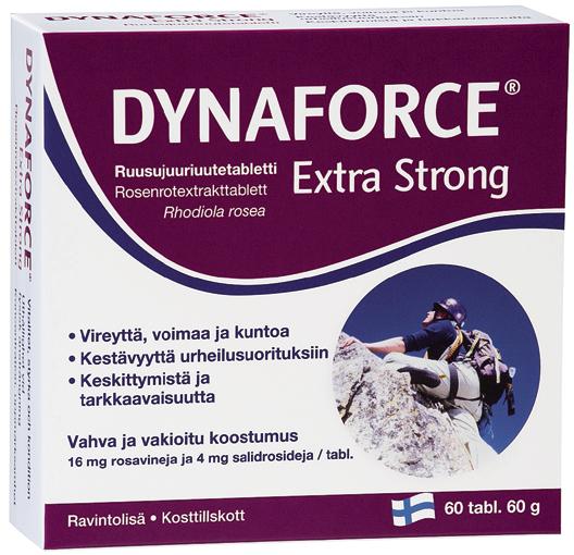 Vahva ruusujuuriuutetabletti DYNAFORCE EXTRA STRONG - Kestävyyttä urheilusuorituksiin - Keskittymistä ja tarkkaavaisuutta - Virkeyttä