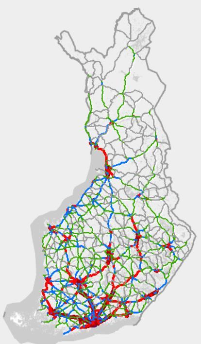 Liikenne Suomessa 41 km/päivä/suomalainen henkilöautolla 30 km/päivä/suomalainen 2,9 matkaa/päivä/suomalainen henkilöautolla 1,7 matkaa/päivä/suomalainen noin 1/5 Suomen hiilidioksidipäästöistä noin