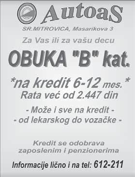 Тел: 063/7437-178 - Про да јем Пе жо 206, го ди на про из вод ње 2001,по вољ но Тел: 060/712-19-66 - Про да јем дво со бан стан у на се љу Ка мењар.