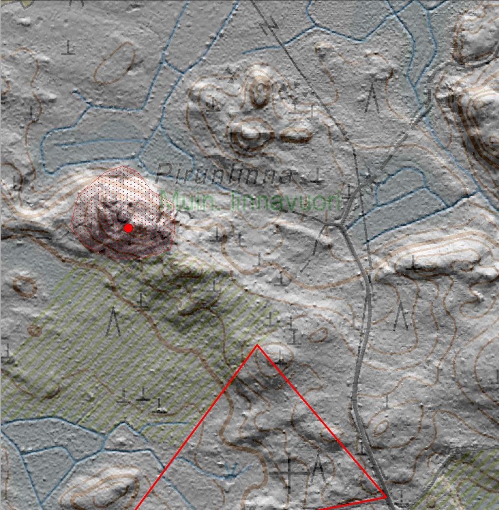 Inventointialueen yleiskartta ja ilmalaserkeilauskartta (LiDAR),