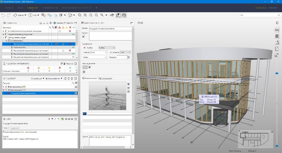 MALLI Oletuksellisesti SMC näyttää kolme näkymää: Mallipuun, Info, ja 3D asemointit (Kuva 13).