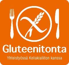 kertoo, että yritys tarjoaa gluteenittomia annoksia. Kaikkien annosten ei tarvitse olla gluteenittomia.