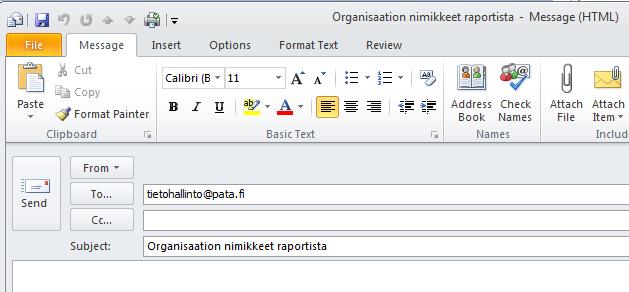 Joillain sivuilla on sähköpostiosoitteita, joita klikkaamalla avautuu oletuksena oleva sähköpostiohjelma tälle osoitteelle sekä oletusotsikkoteksti.