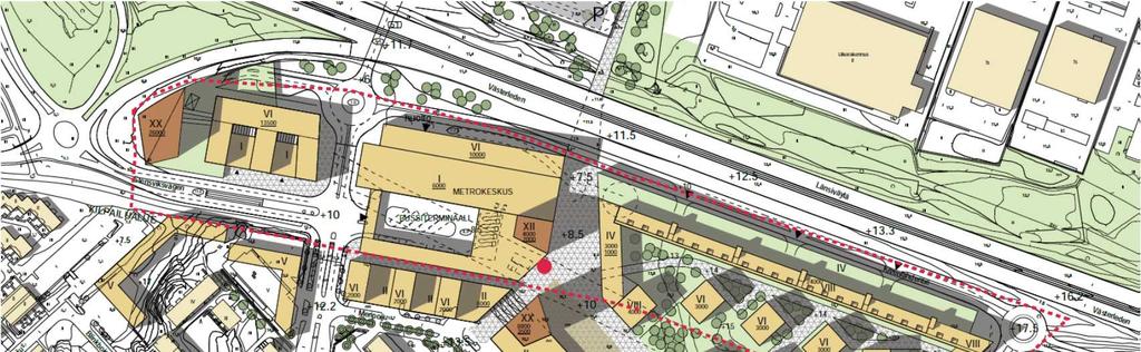 2015) Merivirta 3-5:n kiinteistöjen korttelissa alkuvaiheessa on esitetty useita