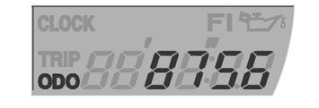 24 Näyttötila Odometer (matkamittari) Matkamittari osoittaa moottoripyörällä ajetun kokonaiskilometrimäärän. Näyttämää ei voi säätää.