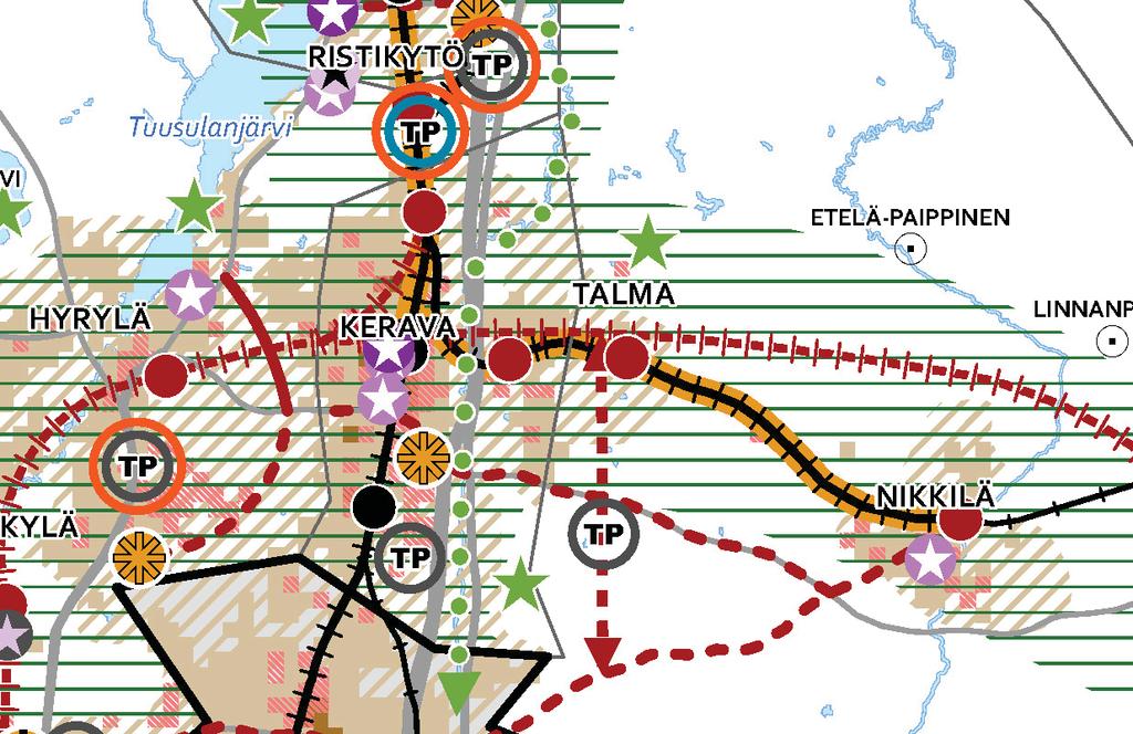 Talma Ote Rajaton metropoli - Helsingin seudun kehityskuva 2050 -kartasta, jossa Talman on osoite u