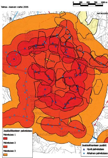 1. VAIHE 2015-2020 Ensimmäisessä vaiheessa nykyinen bussiliikenteen rei stö on rii ävä, mu a vuorotarjontaa voidaan lisätä nykyisestä muutamalla vuorolla niin, e ä ruuhka-aikaan bussit kulkevat noin