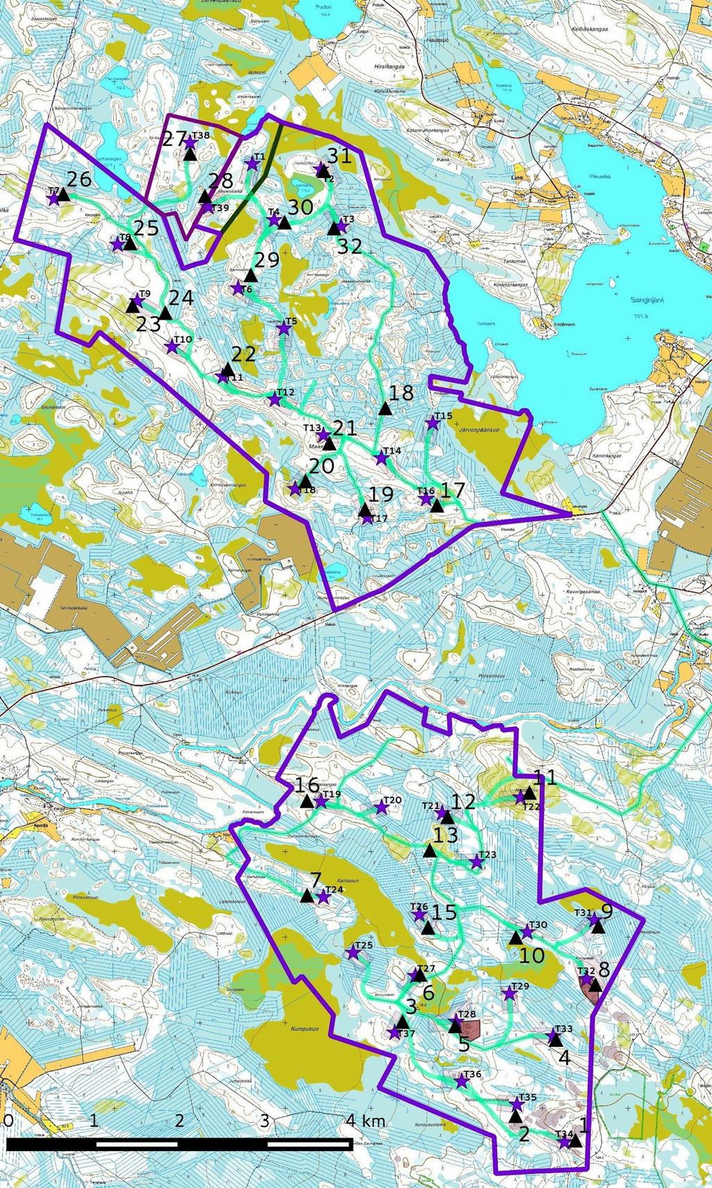 10 3.1. Maastokuvaukset ja valokuvat Kartta 6. Valokuvauspaikat. Karttaselitykset ks.