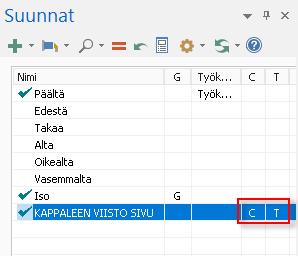 14 MASTERCAM 2017 / Työkalutason muuttaminen vs. työkoordinaatiston muuttaminen 5 Klikkaa Suunnat-alaotsikkoa Mastercamin vasemmassa alareunassa.