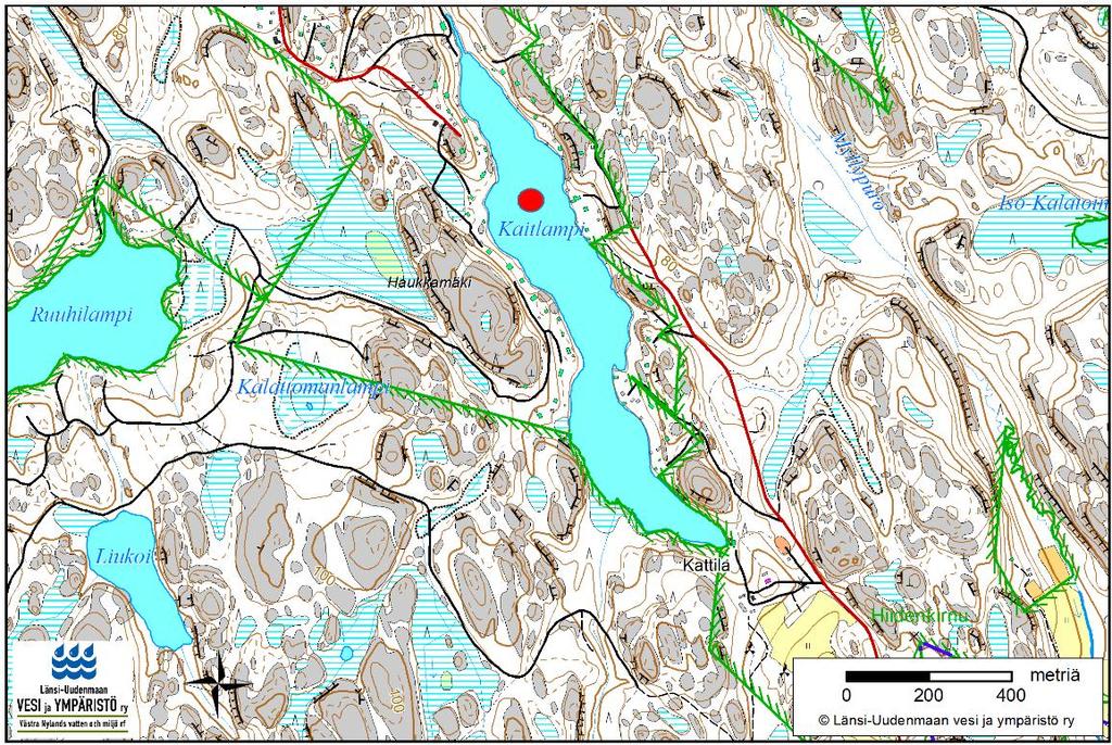 Järvestä on ennestään olemassa vedenlaatutietoja vuosilta 1968, 1982 ja 1993 (Ympäristöhallinnon tietojärjestelmät/veden laatu. Tieto haettu 26.8.2016). Kuva 1.