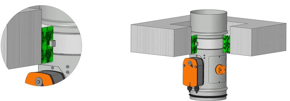 Asennus kiviaineiseen välipohjaan, paksuus vähintään 00 mm. Pellin ja rakenteen väli täytetään pinnoitetulla palokatkolevyllä. EIS 0 Position:. Palopelti Fire damper FDMD FDMD.