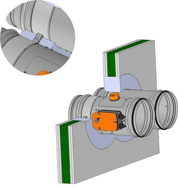 00 00 EIS EIS 0 0 0 0 Position:. Palopelti Fire damper. Laasti tai kipsi Mortar or gypsum Huomautus: Notice: Asennusaukko jokaiselle pellille min.. d = D +0 mm (min.