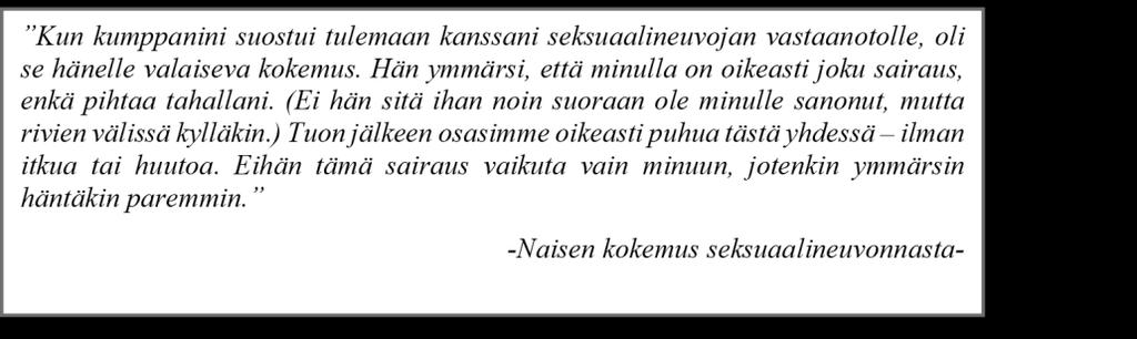 Näyte oppisisällöstä: Saadun tiedon ja tuen merkitys Tiedon ja tuen merkitys vulvodyniaa sairastavan kumppanille