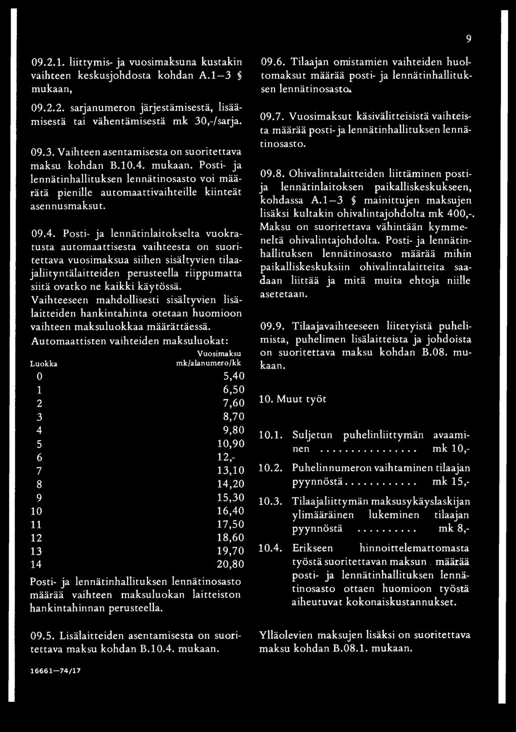 vaihteesta on suoritettava vuosimaksua siihen sisältyvien tilaajaliityntälaitteiden perusteella riippum atta siitä ovatko ne kaikki käytössä.