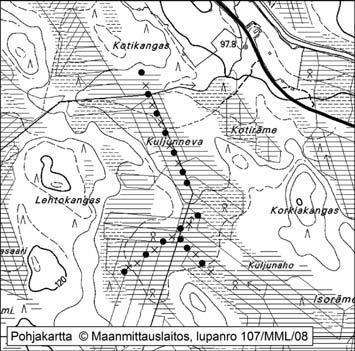 Pyhännällä tutkitut suot ja niiden turvevarat, Osa 1 2. Kuljunneva Kuljunneva (kl. 3413 03, x = 7120,9, y = 3468,2) sijaitsee Pyhännän Alipään kylällä n. 14 km keskustasta pohjoiseen.