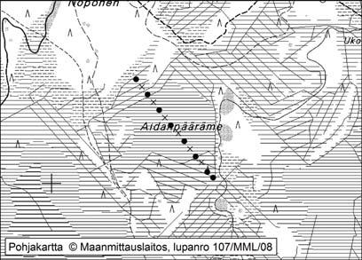 Tapio Toivonen ja Teuvo Herranen 29. Aidanpääräme Aidanpääräme (kl. 3413 01, x = 7108,3, y = 3468,6) sijaitsee noin 3 km Pyhännän keskustasta etelä-kaakkoon. Suo rajoittuu pääosin hiekkakankaisiin.