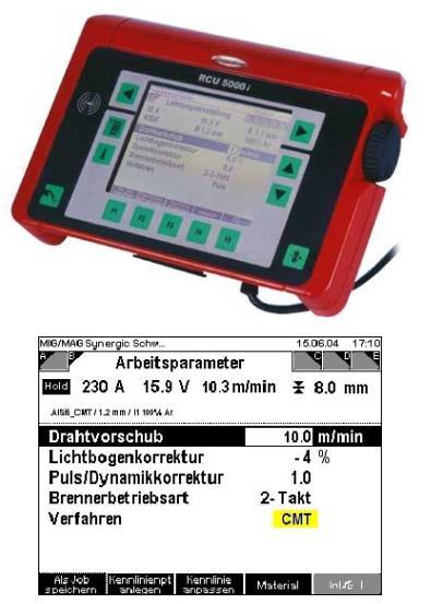 CMT toimintaperiaate Synergialinjahitsaus (yksinuppisäätö, langansyöttönopeus) Hienosäätö: Arc length correction (ALC) ja dynamic correction (DC) DC vaikuttaa oikosulkuvirran