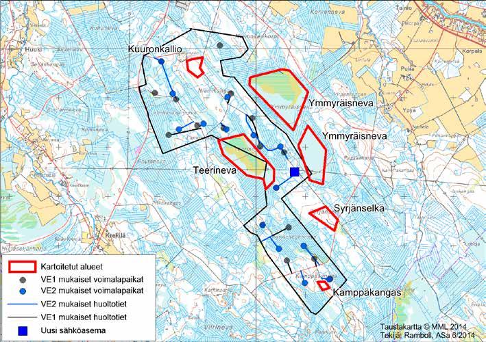 Taulukko 38. Kasvillisuusselvitykseen käytetty maastotyöaika. Kartoitusmenetelmä Kasvillisuuskartoitus Maastotyöaika Maastotöihin käytettiin 10 työpäivää (5.5. 7.5., 9.5., 13.5., 14.5., 16.5., 20.5., 22.