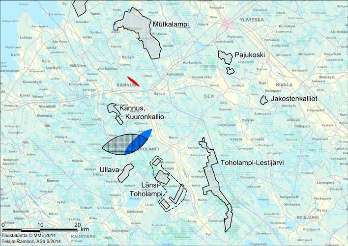 Yhteisvaikutukset muiden hankkeiden ja suunnitelmien kanssa Yhteisvaikutukset muiden hankkeiden ja suunnitelmien kanssa Kuva 102. Etäisyyteen perustuva visuaalinen yhteismaisemavaikutustarkastelu.