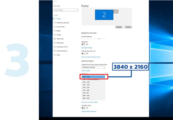 Mitään asetusta ei tarvita DisplayPort/ HDMI-liittymää varten WIN10-versioissa, joka ovat