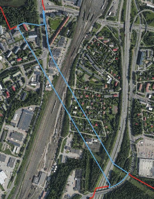 01/2016) Maanalainen asemakaava koskee noin 1,1 km:n pituista ja noin 90 150 metrin levyistä vyöhykettä, joka ulottuu Vihilahden eteläpuolelta Sulkavuoren koillispuolelle. Suunnittelualue alittaa mm.