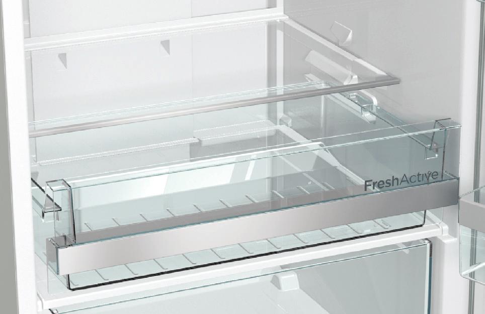 Elintarvikkeiden säilytys FreshActive-laatikossa FreshActive-laatikko on jääkaappiosaston kylmin osa ja ruoka säilyy siellä pidempään tuoreena kuin perinteisissä jääkaapeissa säilyttäen myös paremmin