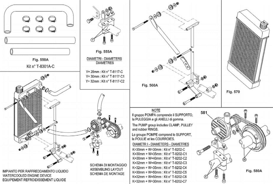 X30 jäähdytysjärjestelmä: 550A T-83013B-C LETKUSARJA 39,50 555A T-8117-C JÄÄHDYTTIMEN TUKI 28 mm 16,50 555A T-8117-C1 JÄÄHDYTTIMEN TUKI 30 mm 16,50 555A T-8117-C2 JÄÄHDYTTIMEN TUKI 32 mm 16,50 560A