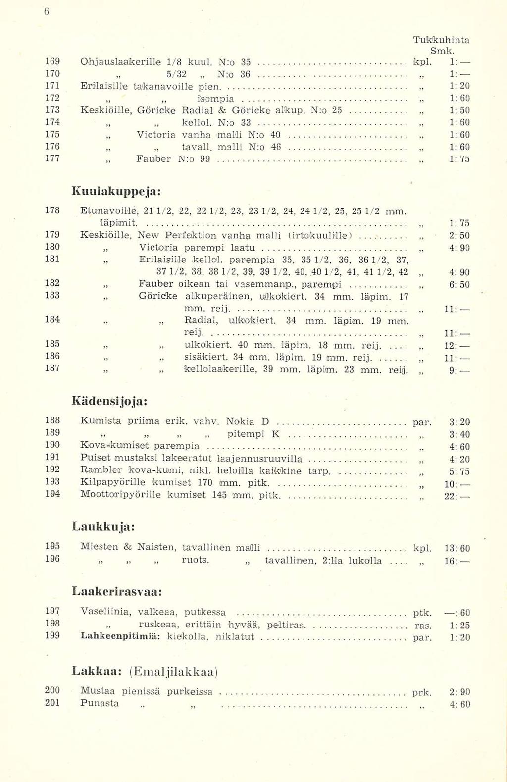 5/32 isompia keilol. Victoria tavall. Fauber Victoria Erilaisille Fauber Göricke Radial, ulkökiert. kellolaakerille, ruskeaa, ruots. Njo 1; 4: 60 169 Ohjauslaakerille 1/8 kuut. N:o 35 kpl.