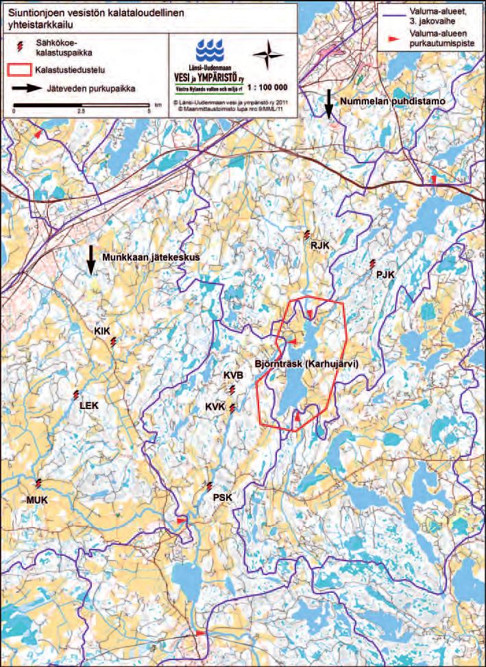 Kartat Siuntionjoen yhteistarkkailualueesta Liite 1.