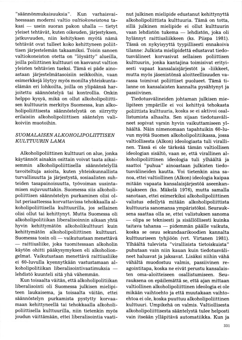 "säännönmukaisuuksia".
