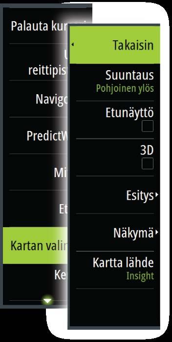 kuin 1 solmu ja vähemmän tai yhtä paljon kuin 2 solmua) tai vihreitä (yhtä paljon tai vähemmän kuin 1 solmu) sijainnissa olevasta virtauksesta riippuen.