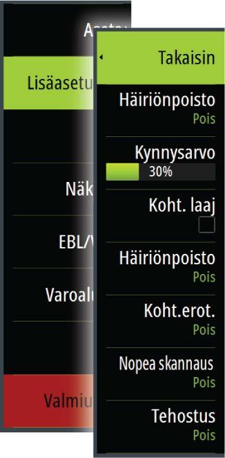 laajenee ja näyttää nimen kokonaisuudessaan. Lisäksi näkyviin tulee liukupalkki. Voit sen jälkeen säätää arvoa joko kääntämällä kierrettävää nuppia tai käyttämällä liukupalkkia.