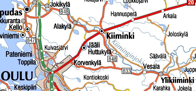 8.3 Kiimingin keskusta, Kolamäen laajennus työmatkat kuljetaan omalla autolla tai bussilla (lähin pysäkki noin 0,5 km etäisyydellä, joukkoliikenteen palvelukykyisin linja noin 1 km etäisyydellä)