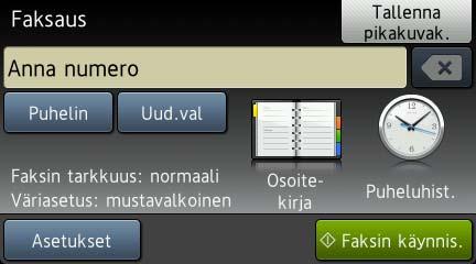 4 Faksin lähettäminen 4 Faksin lähettäminen 4 Lähetä faksi seuraavien ohjeiden mukaan. a Aseta asiakirja laitteeseen jollain seuraavista tavoista: Aseta asiakirja ADS:ään tekstipuoli ylöspäin.