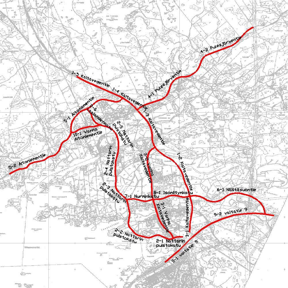 Tampereen kaupunki Suunnittelupalvelut Mittaus- ja Geotekniikkayksikkö Kuva 1: Melulähteet (kadut)