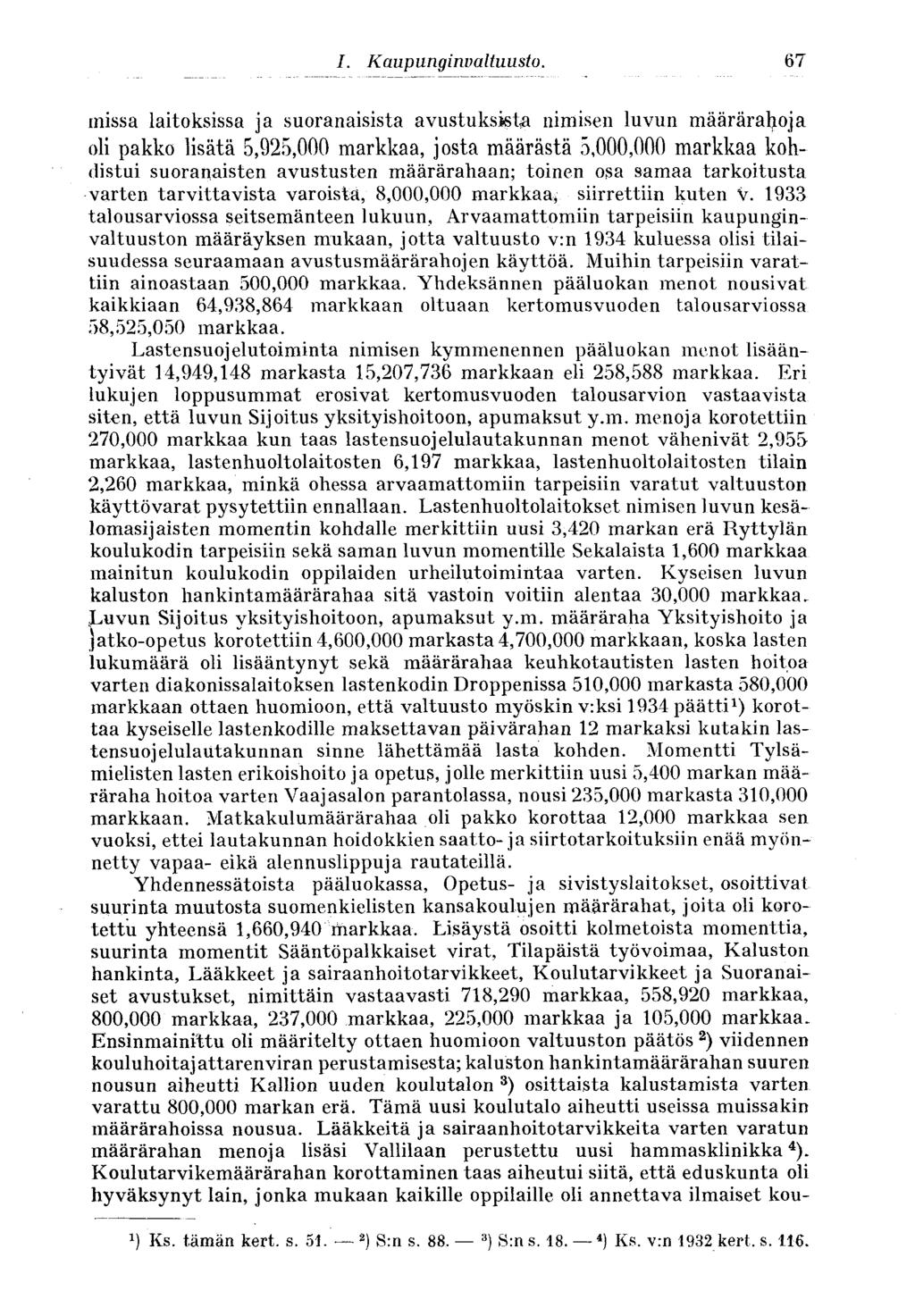 67 I. Kaupunginvaltuusto.