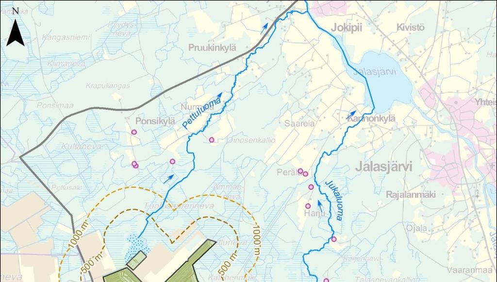 6.2 Nykytila 36 Alueen nykyinen käyttö Korvaneva sijaitsee Etelä-Pohjanmaalla Kurikan kaupungissa noin 6,5 km Jalasjärven kirkonkylältä