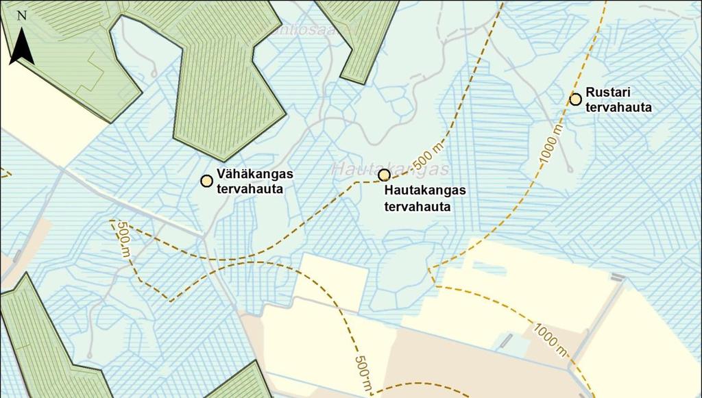 44 Kuva 7-2 Korvanevan hankealueen välittömässä läheisyydessä sijaitsevat kulttuuriperintökohteet. 7.3 Arviointimenetelmät ja epävarmuustekijät Vaikutukset maisemaan arvioitiin kohdekäyntien yhteydessä tehtyjen havaintojen ja karttatarkastelun perusteella.