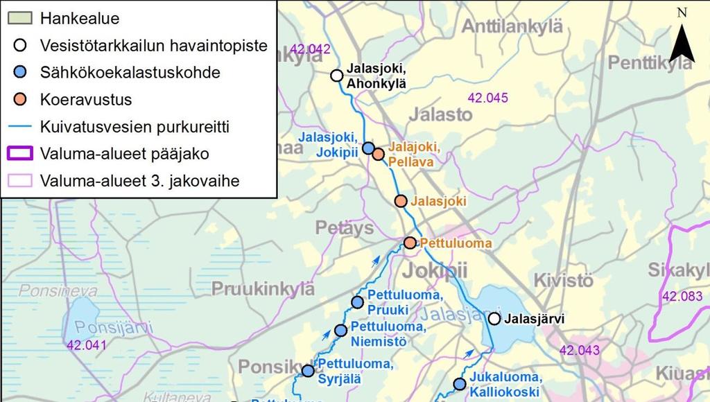 esitetty kuvan (Kuva 12-3) kartassa ja tulokset taulukossa (Taulukko12-7) sekä kokonaisuudessaan liitteessä 8.